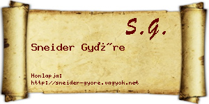 Sneider Györe névjegykártya